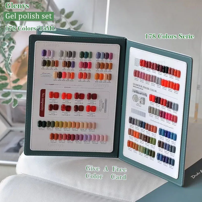 Glenys 96 kolorów lakier do paznokci żelowy popularny wśród influencerek na cały rok uniwersalny żel do namaczania karta kolorów UV LED zestaw lakierów do paznokci