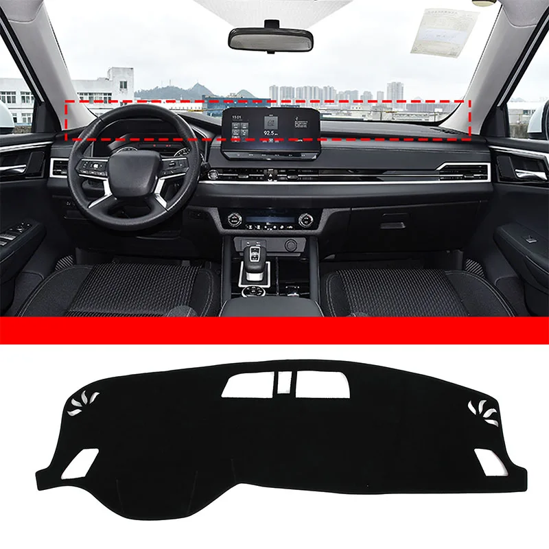 

Zinky Car Dashboard Cover Mat Auto Dash Board Sun Shade Pad Carpets for Mitsubishi Outlander PHEV 2022 + Polyester Accessory LHD