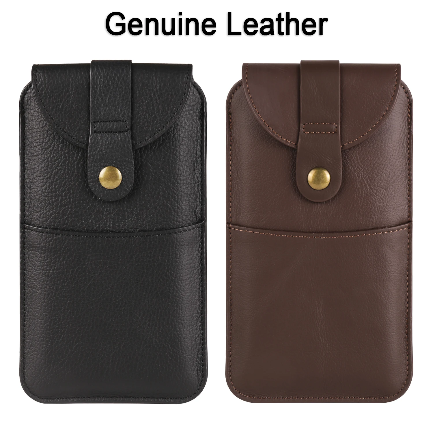 Cow Genuine Leather Phone Belt Clip Case Holder For iPhone 15 14 Pro Max 13 12 11 XR XS SE 7 8 Plus Men Waist Bag Holster Pouch