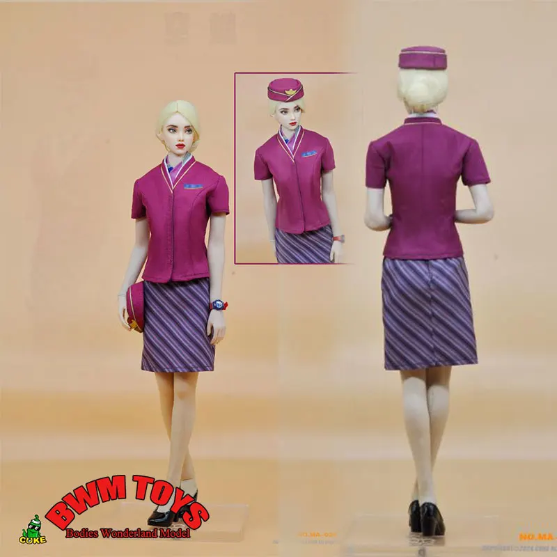 

In Stock CUKE TOYS MA-024 1/6 Female Soldier Flight Attendant Uniform Model Clothes Set For 12inch S18 Action Figure Doll Body