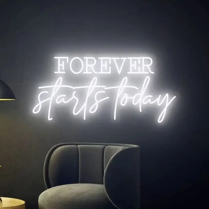 

Forever Starts Today Neon Sign Forever Starts Today Led Sign Today Neon Sign Bedroom Wall Decor