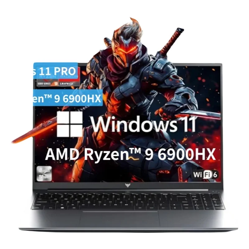 ACEMAGIC AMD Ryzen 9 6900HX Laptop 16 Zoll FHD-Display 16GB LPDDR5 RAM 512GB SSD Gaming-Notebook Beleuchtete Tastatur Windows 11 Pro