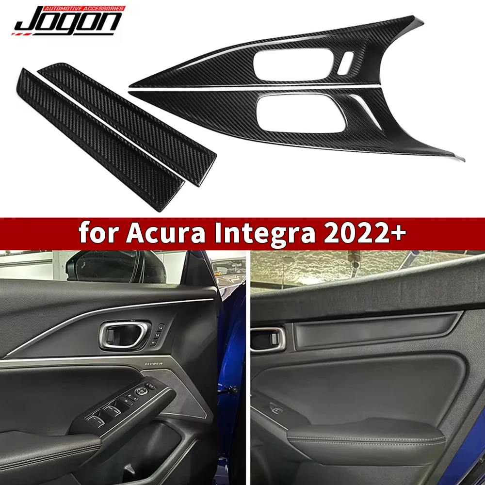 

100% Carbon Fiber Window Door Console Cover For Honda Type R FL5 Acura Integra DE4 DE5 Type S 2023+ Interior Door Handle Trim