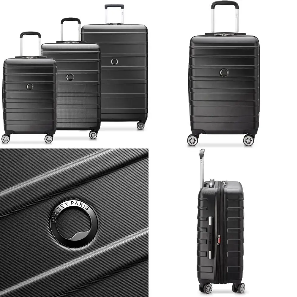 

расширяемый комплект багажа из 3 предметов с 4 вращающимися колесами: легкая ручная кладь 21 дюйм и чемоданы в клетку 24 дюйма.