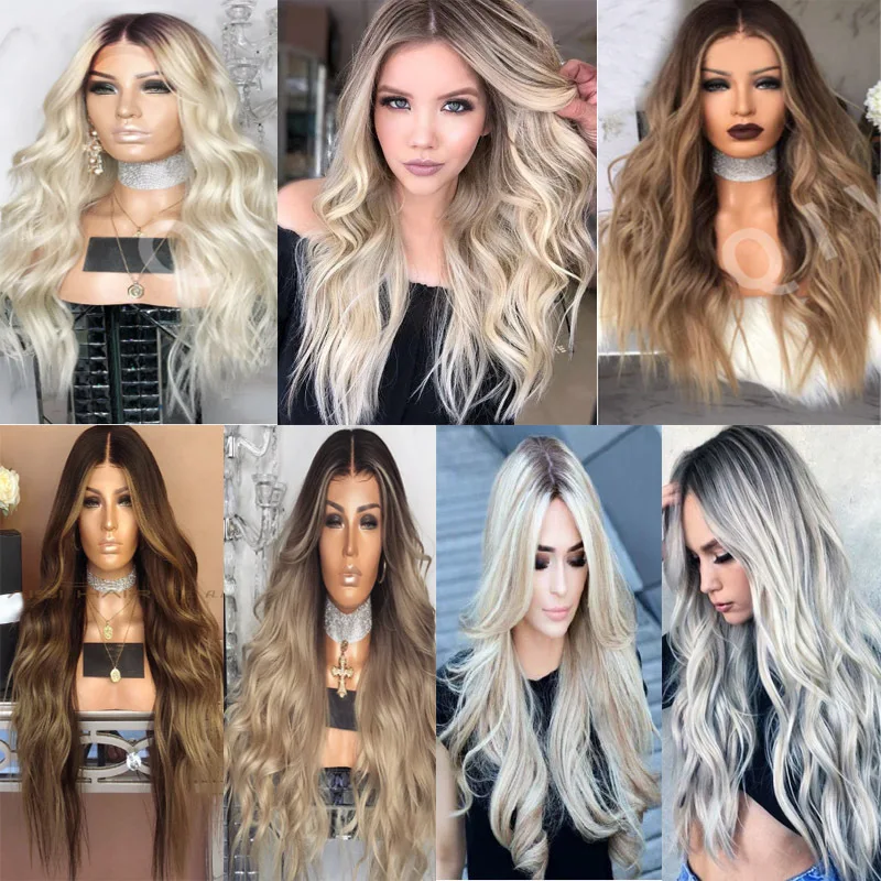 new-wig-mid-split-gradient-yellow-long-curly-hair-women's-big-wave-wig