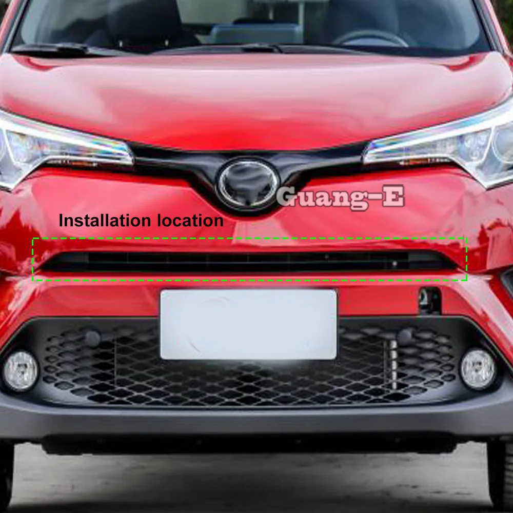 

Car Auto Body Protection Detector ABS Chrome For Toyota C-HR CHR 2017 2018 2019 2020 2021 Trim Front Up Grid Grill Grille Panel