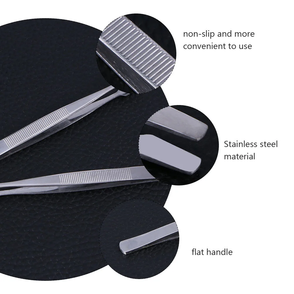

3pcs Stainless Steel Durable Lightweight Stamp Nipper Non-Slip for Stamps Beads Eyelash Stainless Steel Stamp Tweezer Nipper