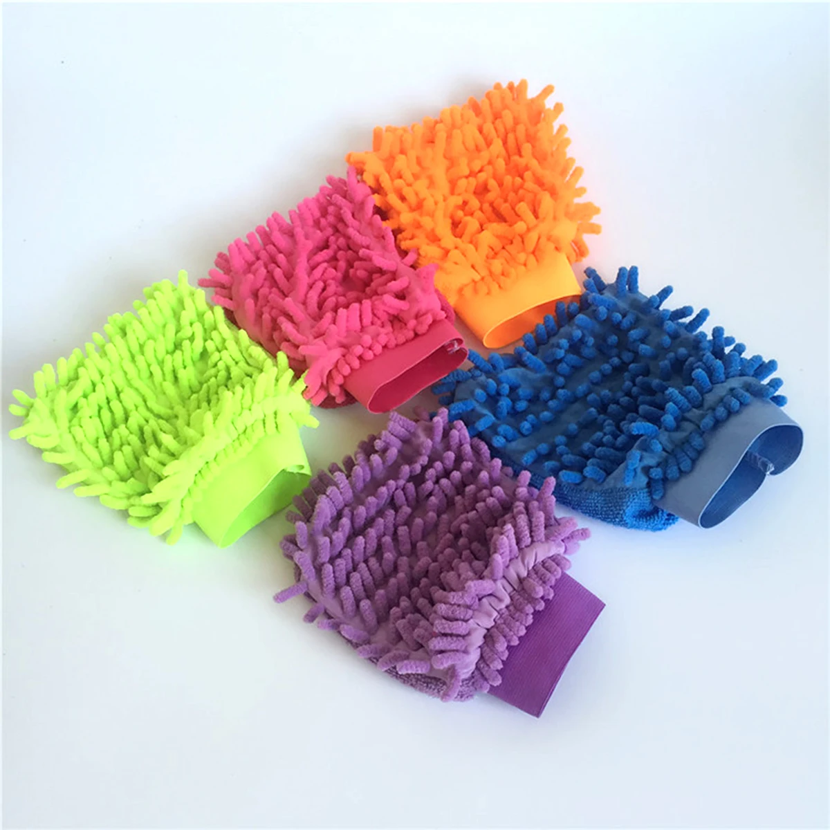 

Car Wash Glove Chenille Microfiber 21x15x1cm One Size Fits All Hand Cleaning Mitt for Suv Truck Car Detailing Accessory