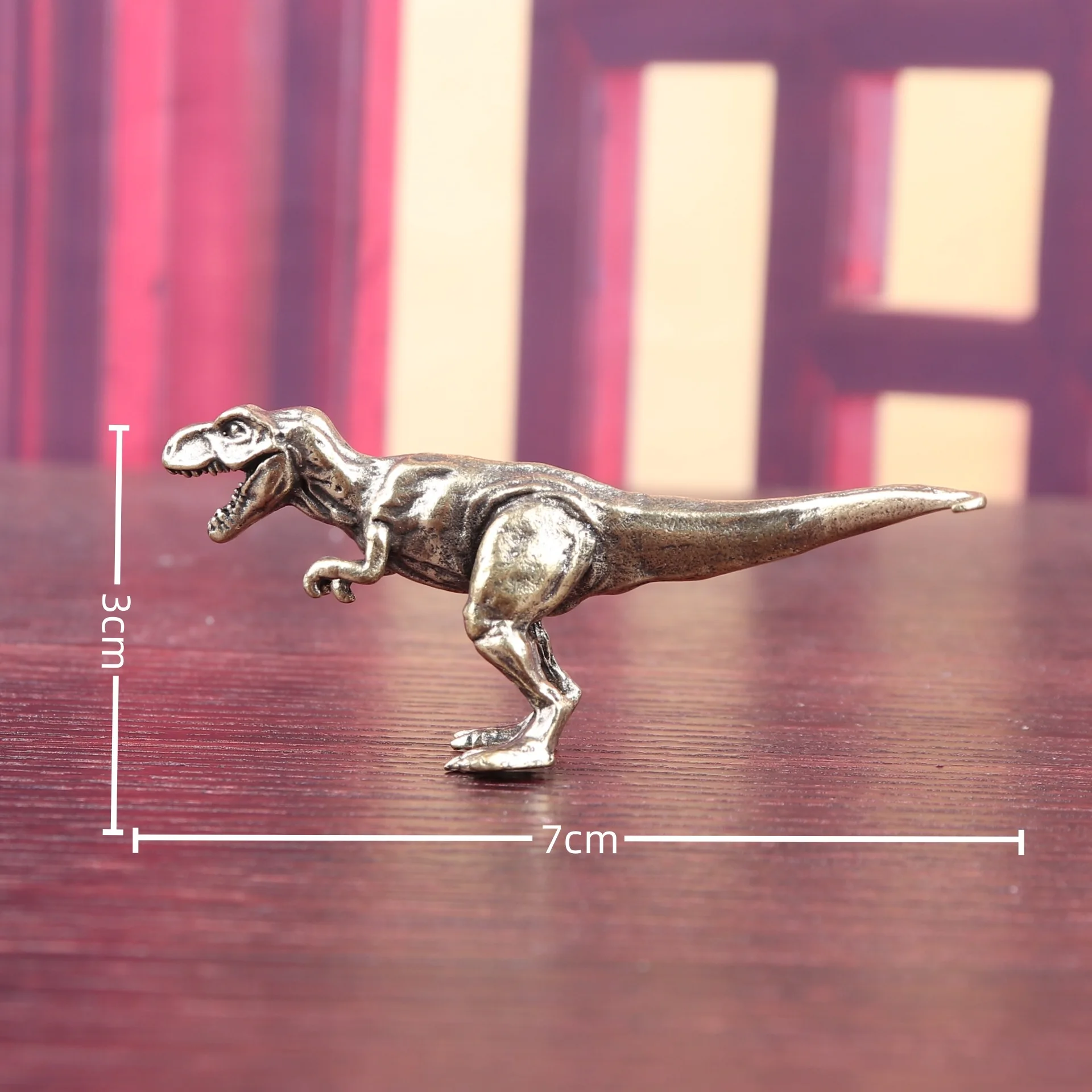 Brass Copper Tyrannosaur Prone Bronze Antique Tyrannosaurus Rex Desktop Ornament Decoration Tea pet Craft m652