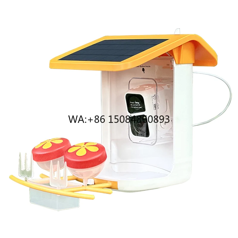 Smart Bird Feeder With  Outdoor Solar Powered AI Intelligent Automatic Bird Feeder  Solar panel power generation