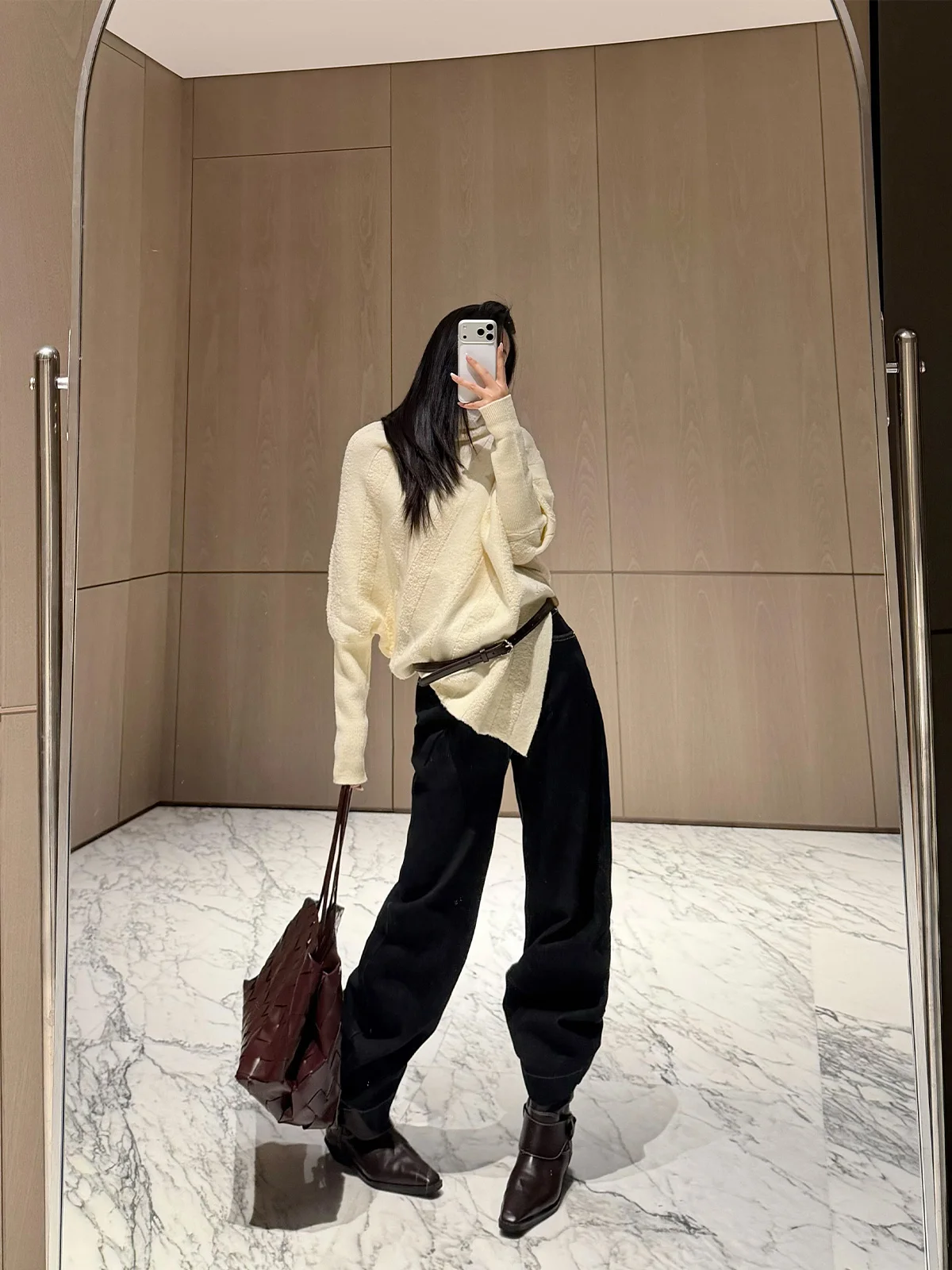 

Женский вязаный шерстяной свитер Early Aosphere с рукавами «летучая мышь», повседневный, утепленный, зимний, модный, оптом PAPERLLL