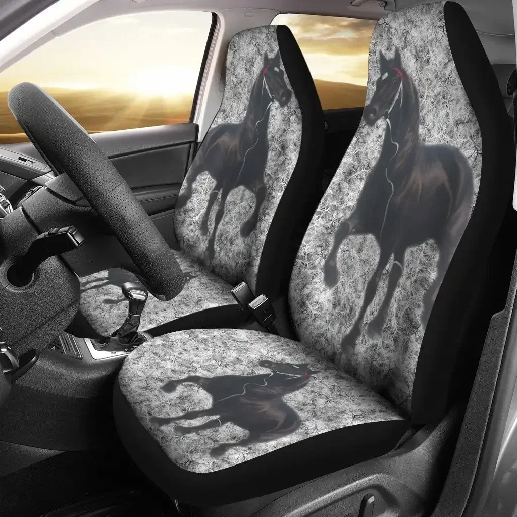 Percheron Horse Print Car Seat Covers Set 2 Pc, Car Accessories Seat Cover