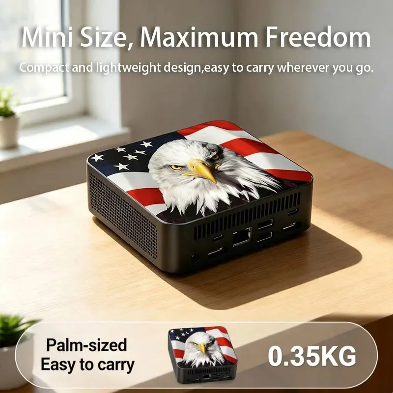 Compact Desktop 2TB SSD 16GB RAM Core i9 8950HK 2026 Ultra Slim Mini PC USA Canada Flag for Daily Study Office view 3