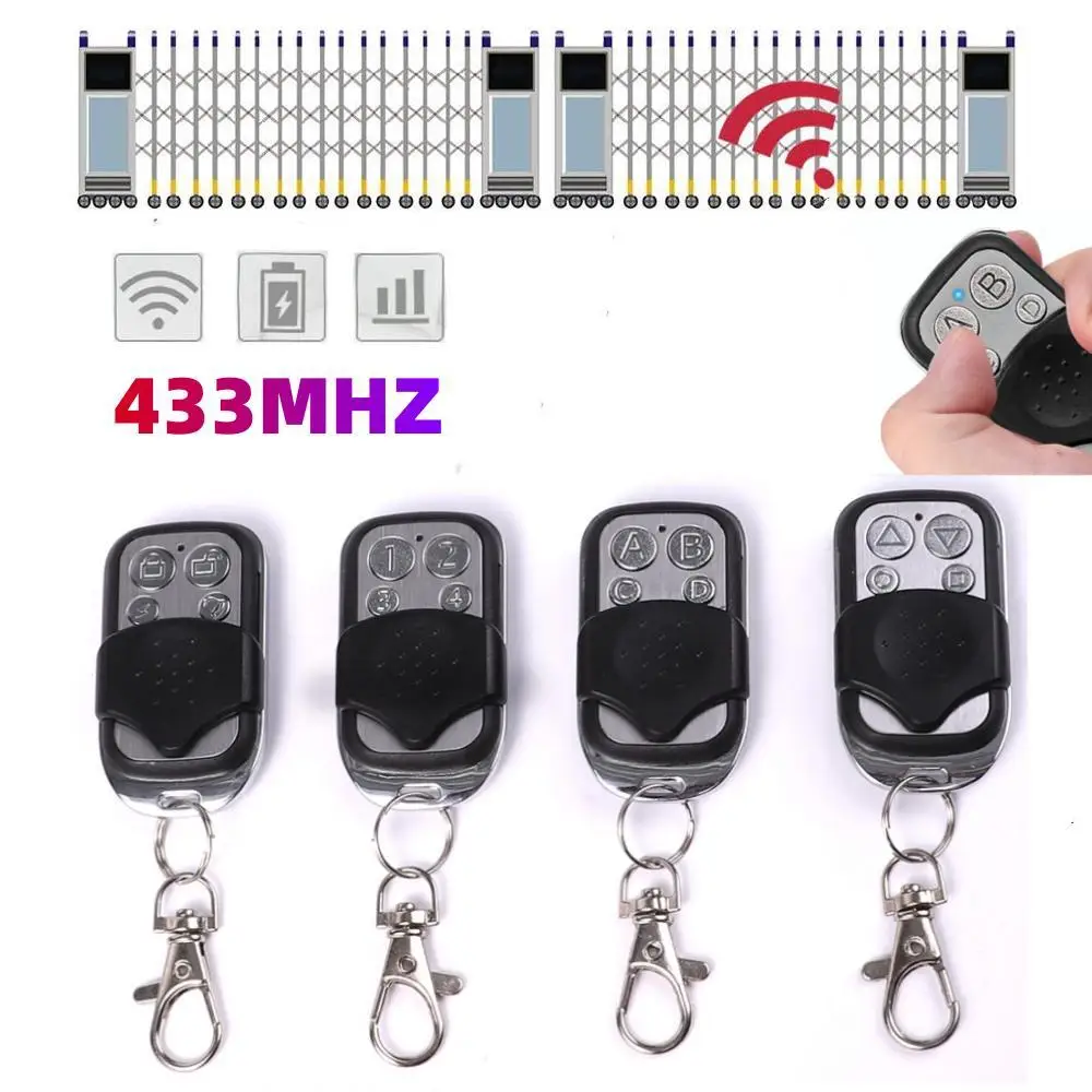 433mhz Wireless Remote Control Car Key Garage Door Gate Opener Remote Control Duplicator Clone Cloning Code 4 Button Transmitter