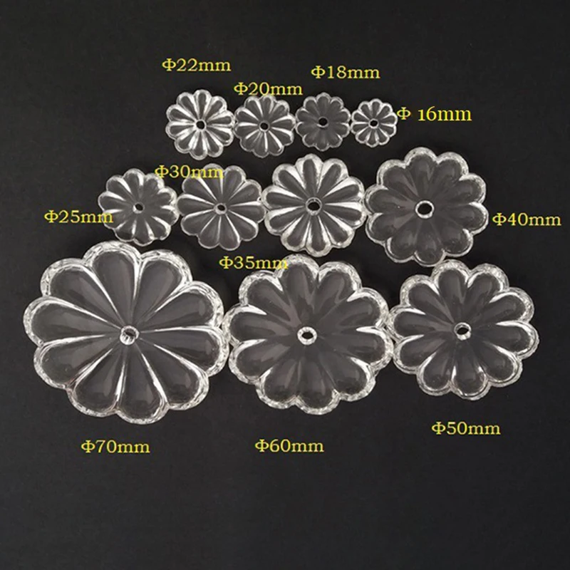 

16-70MM Crystal Glass Clear Rosette Flower Chandelier Beads Crystal Prism Part Beads Loose Beads Whosale