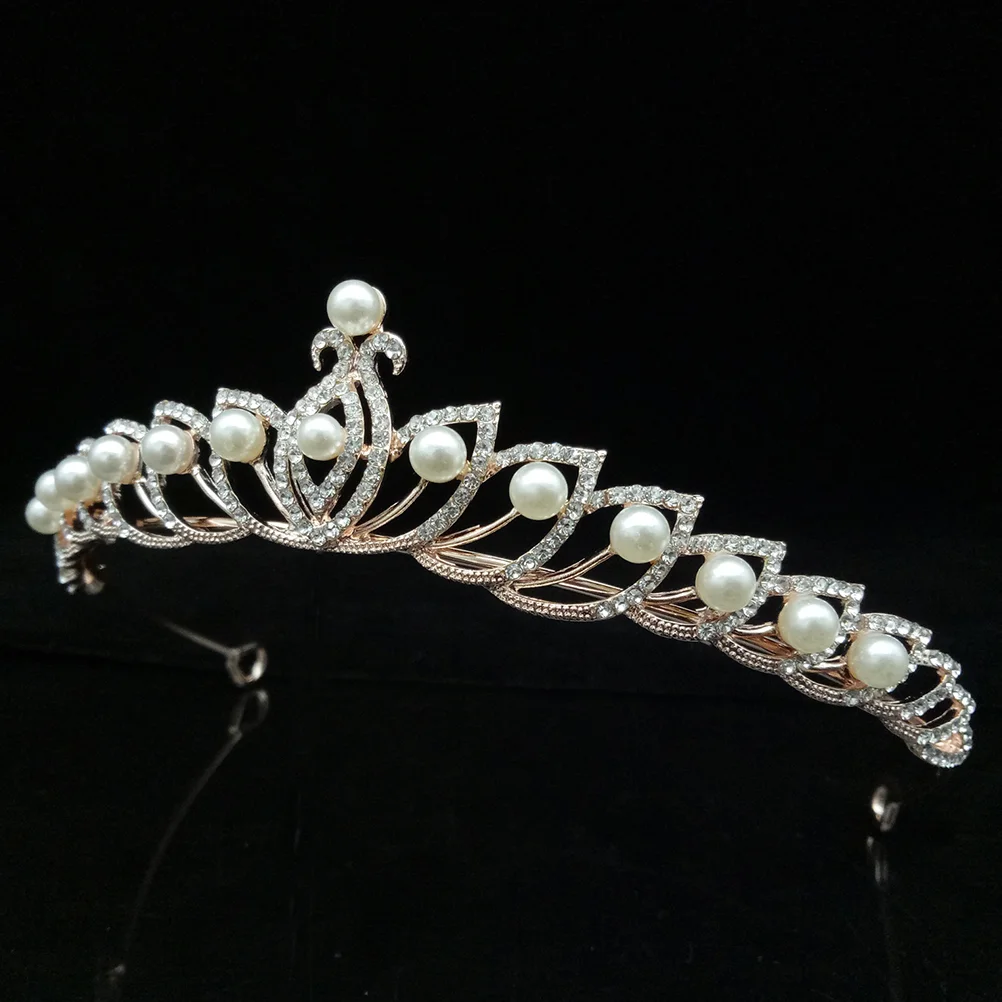 Pearl Crowns for Women Rhinestone Accessories The Wedding Headpiece Bride Pageant Bachelorette Gifts Bridesmaids