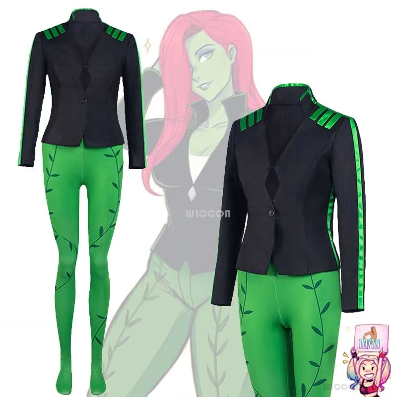 Poison Cosplay Ivy Ive Pamela Harls Isley Costume Villain TV Outfit Pants Suit Anime Style 2024 Halloween Women Party Clothes