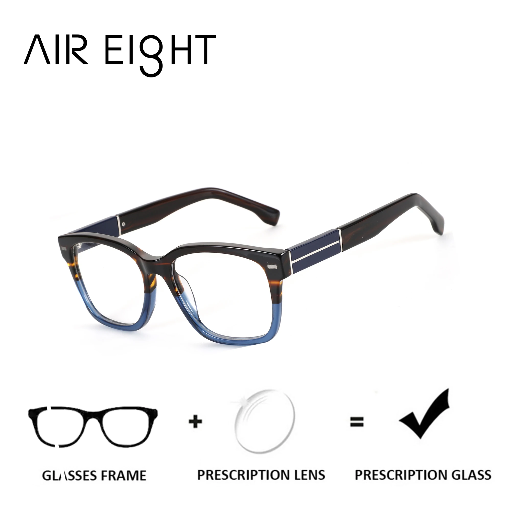 

Очки AIR EIGHT квадратной формы из ацетата для мужчин и женщин, с прогрессивными линзами для коррекции близорукости, блокирующие синий свет