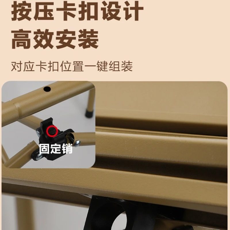 `Metal Folding Portable Picnic Table for Outdoor Night‑Market Stall Camping Hiking Barbecue Multi‑Use Desk Furnishings Equipment