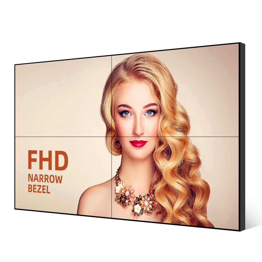 จอวิดีโอวอลล์แบบต่อประกบขนาด 3.5 มม. สำหรับโฆษณาบนผนัง ต่อประกบกันเป็นจอบางเฉียบสำหรับเมนูร้านค้า