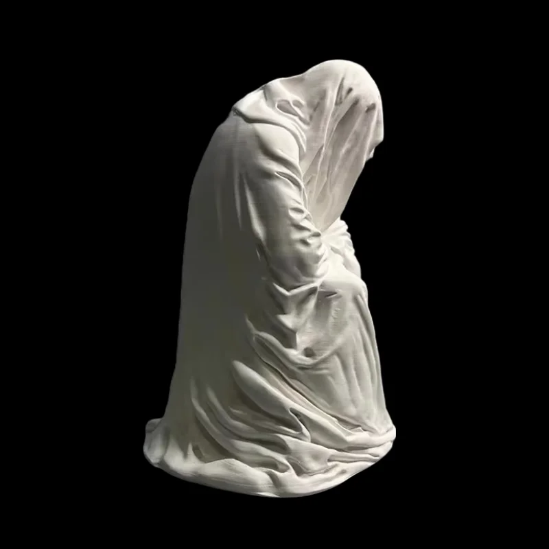 Art Figurine Ghost Wizard Death Robe Sculpture Room Decoration Ornaments European Retro Desktop Decor Creative Gypsum Statue