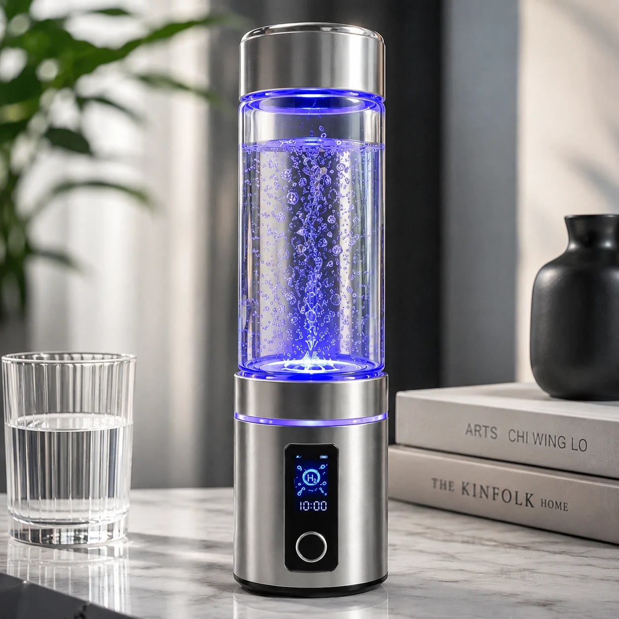 Smart 2000ppb LCD Screen Timer 3-Stage Multi Beverage Ceramic Infuser Portable Hydrogen Water Generator Bottle Maker Ionizer