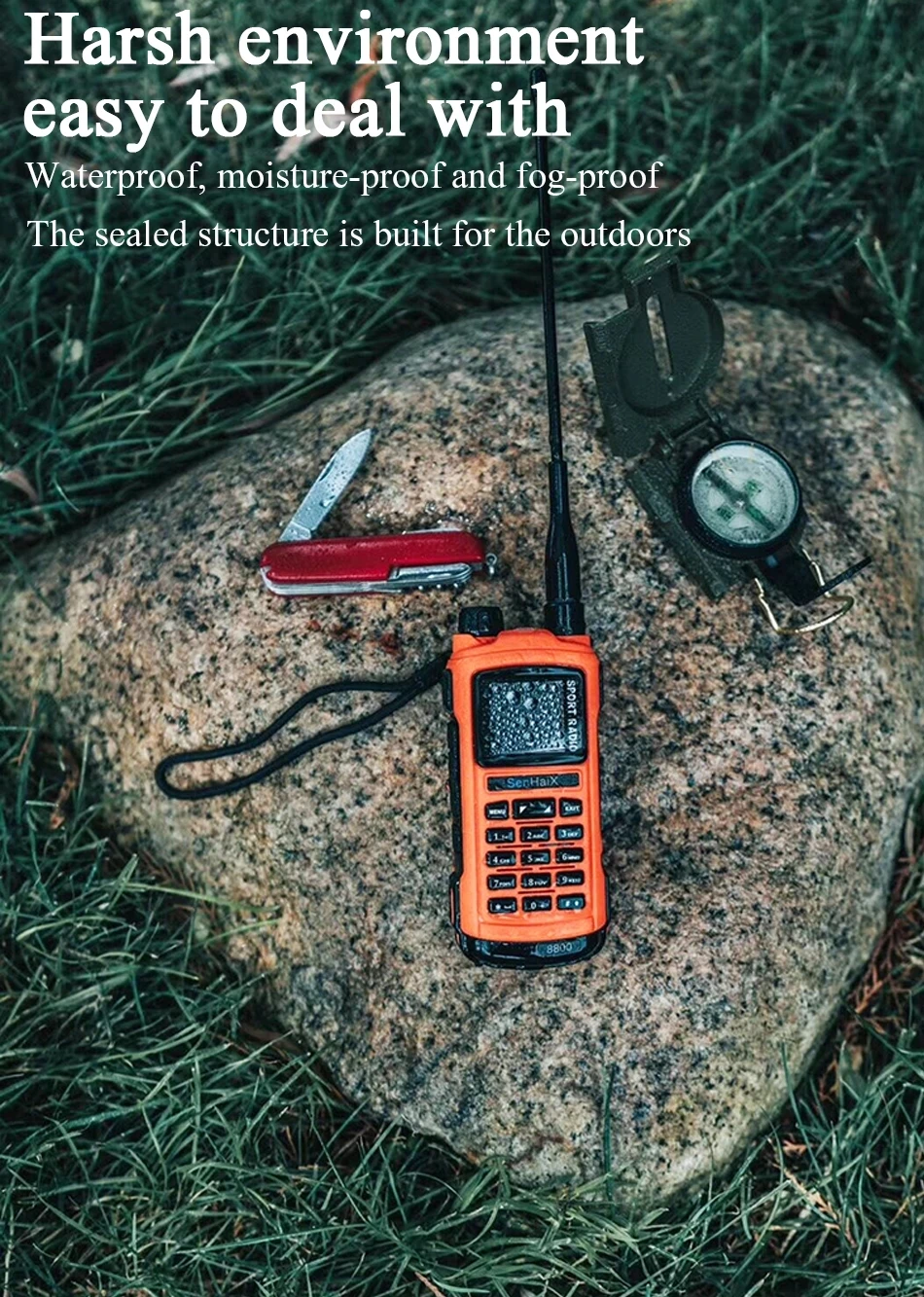 SenHaiX GP8800 SHX GP 8800 Ham Two Way Sport Radio Portable Walkie Talkie U/VHF Dual Band PTT Bluetooth Waterproof Transceiver