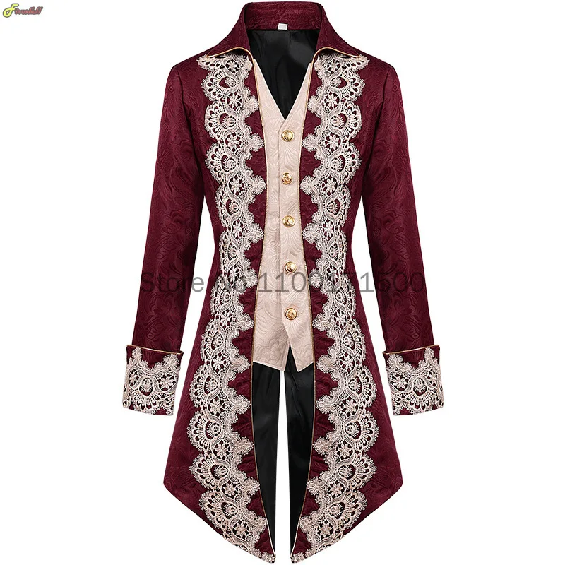 Veste Steampunk Gothique Victorienne Médiévale pour Homme, Costume Cosplay de ixde la Renaissance d\'Halloween, Nobleman Prince Tuexdo, Grande Taille