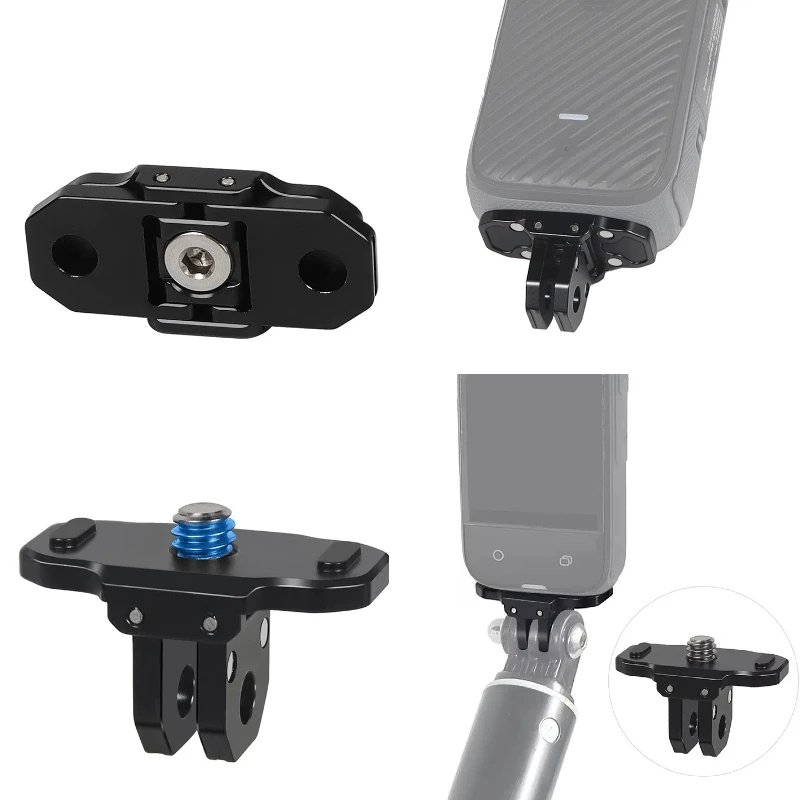 X4 Base magnetica pieghevole Adattatore mini treppiede con vite da 1/4 "per fotocamera panoramica Insta360 X4 Staffa per selfie stick Supporto monopiede