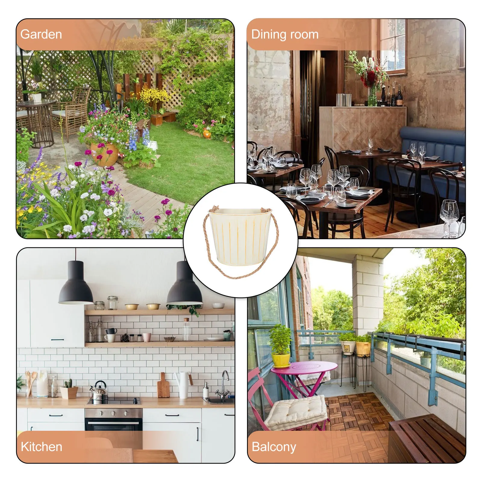 Hanging Planter Wall Flower Pot Medium Capacity For Garden Balcony Indoor Outdoor Metal Hanging Flower Pots Wall Mounted Planter