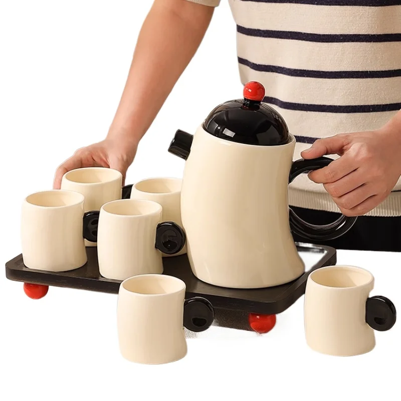 

High-end ceramic tea set, teapot to make tea, household hospitality, water cup set, tea set, housewarming gift exquisite tea set