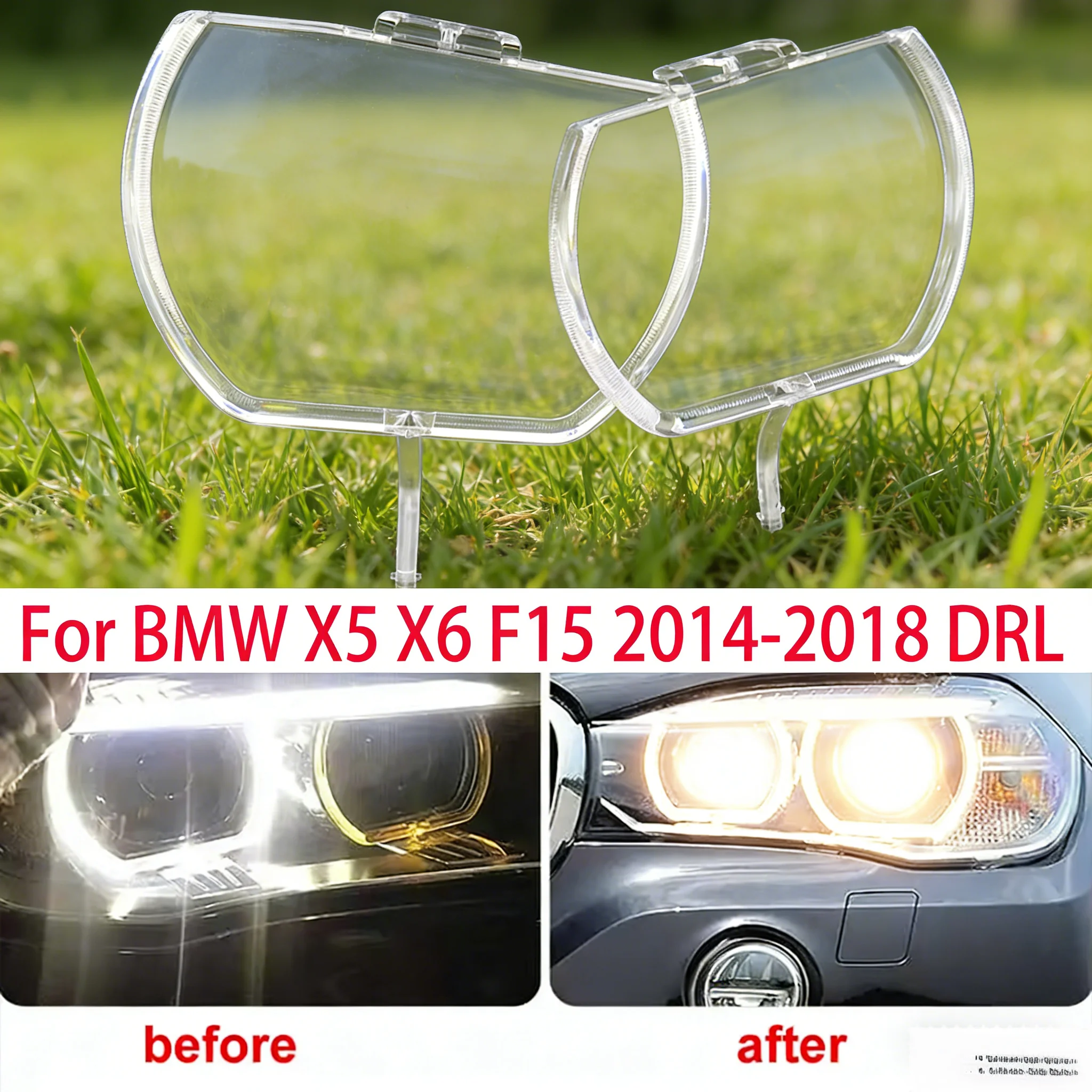 

For BMW X5 X6 F15 F16 2014 2015 2016 2017 2018 Car DRL Headlight Light Guide Plate Daytime Running Light Tube Bar Angel Eye