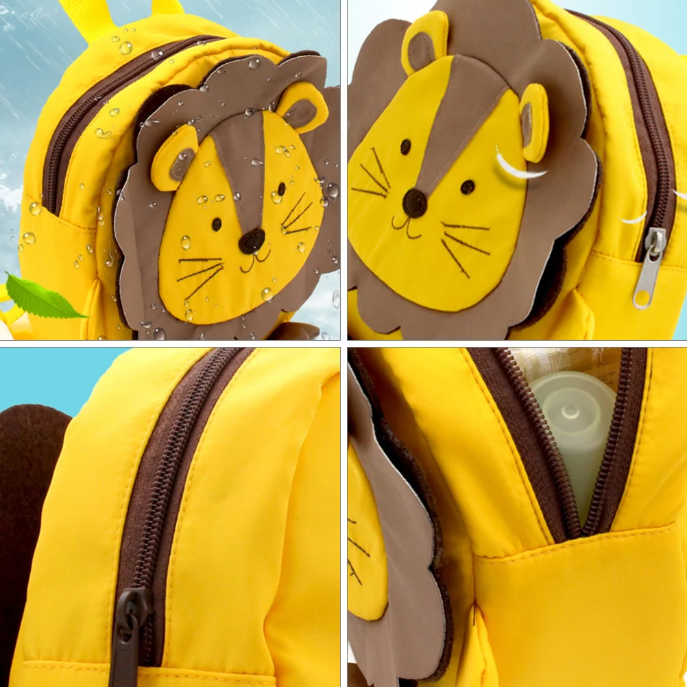 Mochila antipérdida para niños, diseño de León de dibujos animados, gancho desmontable, bolso escolar para guardería, correa de hombro ajustable, dibujos animados para niños