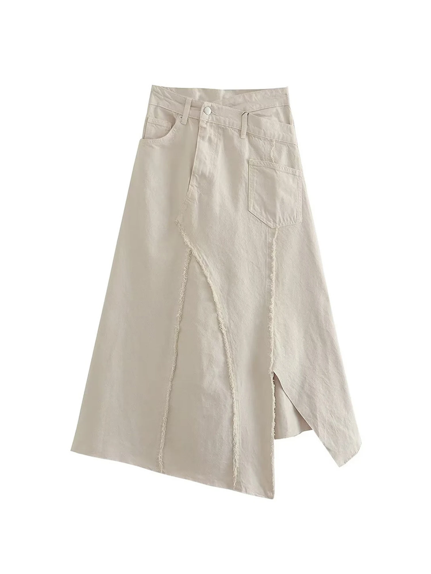 

Женская белая джинсовая юбка 2000-х годов, винтажная асимметричная джинсовая юбка Harajuku Gyaru с высокой талией, ковбойские юбки Y2k в корейском стиле