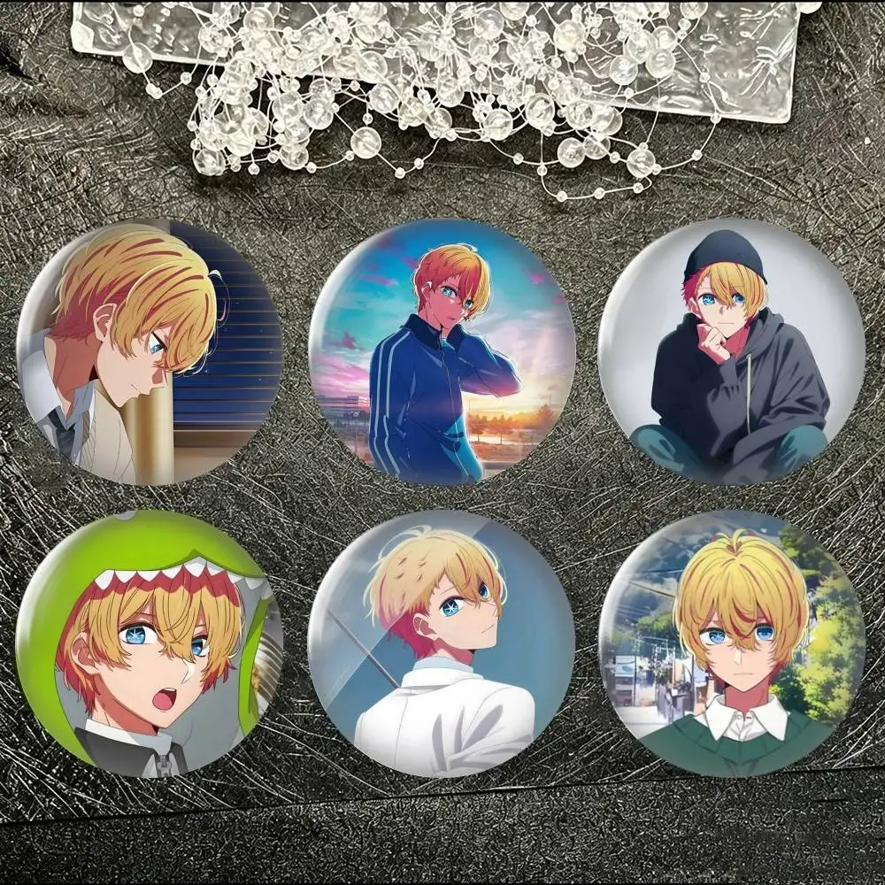 Oshi No Ko Anime Ai Hoshino  Brooch Metal Decorative Brooch Pins for Backpack Clothes Jacket Accessories,Souvenir.