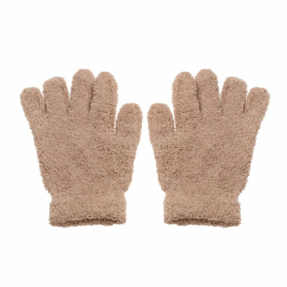 Hot Sale Winter  Soft Warm Cartoon  Gloves Candy Color Coral  Mittens Full Fingers