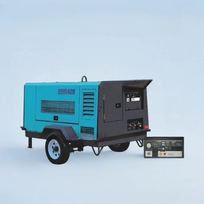 Three-discharge screw compressor, mobile power pneumatic model tool