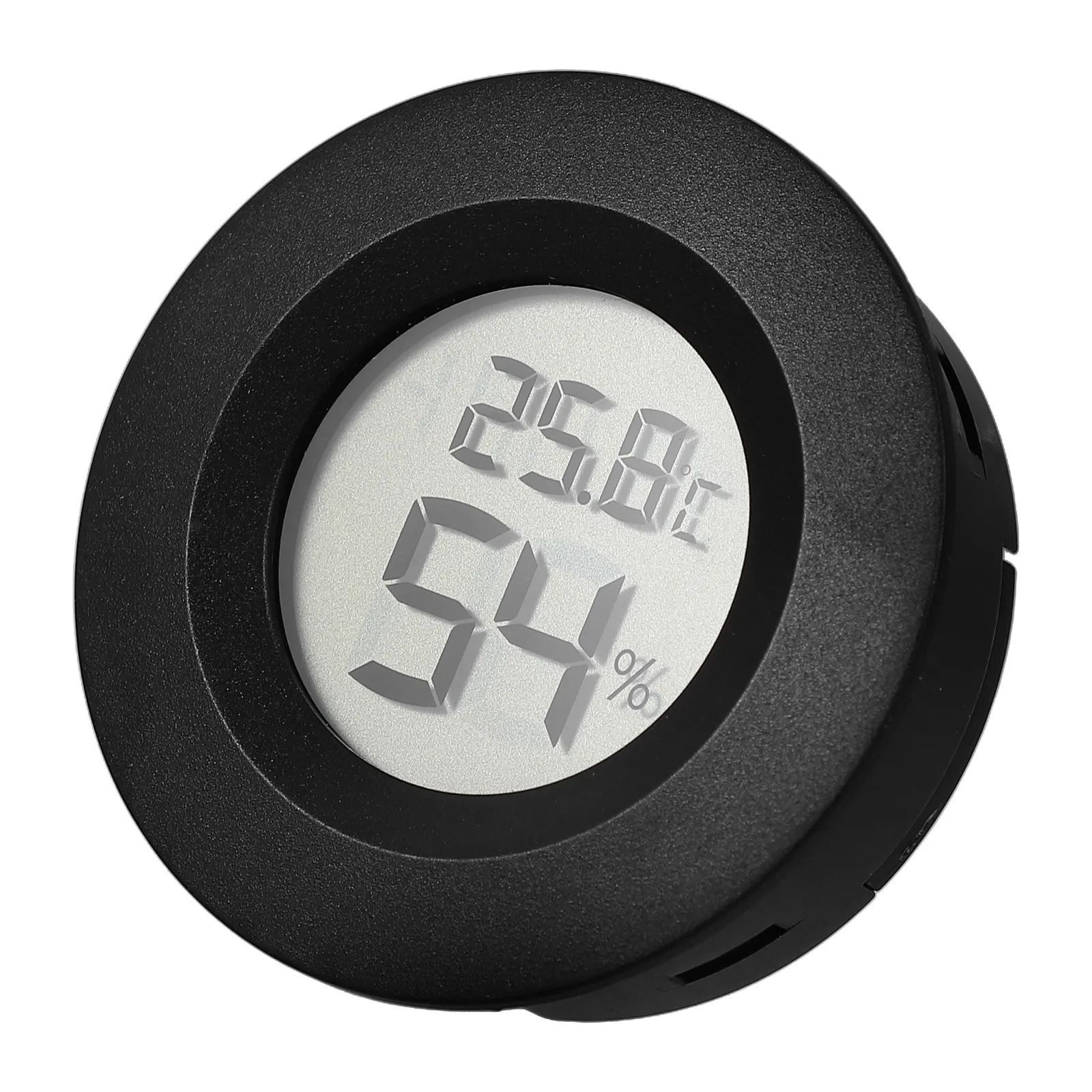 Mini LCD Hygrothermograph Digital Indoor Temperature Humidity Meter Thermometer Round Shape for Incubator Cigar Room Brooder