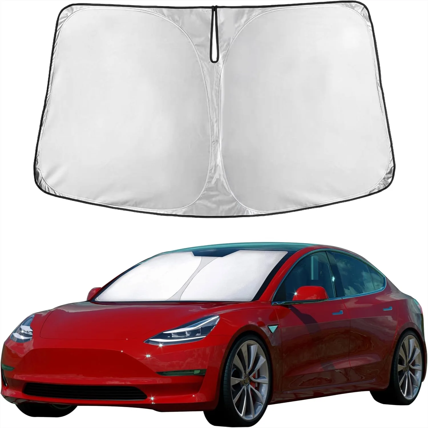 

Солнцезащитный козырек на лобовое стекло для Tesla Model 3 и Model Y 2017-2026, индивидуальная подгонка, складной, защита от жары и УФ-излучения