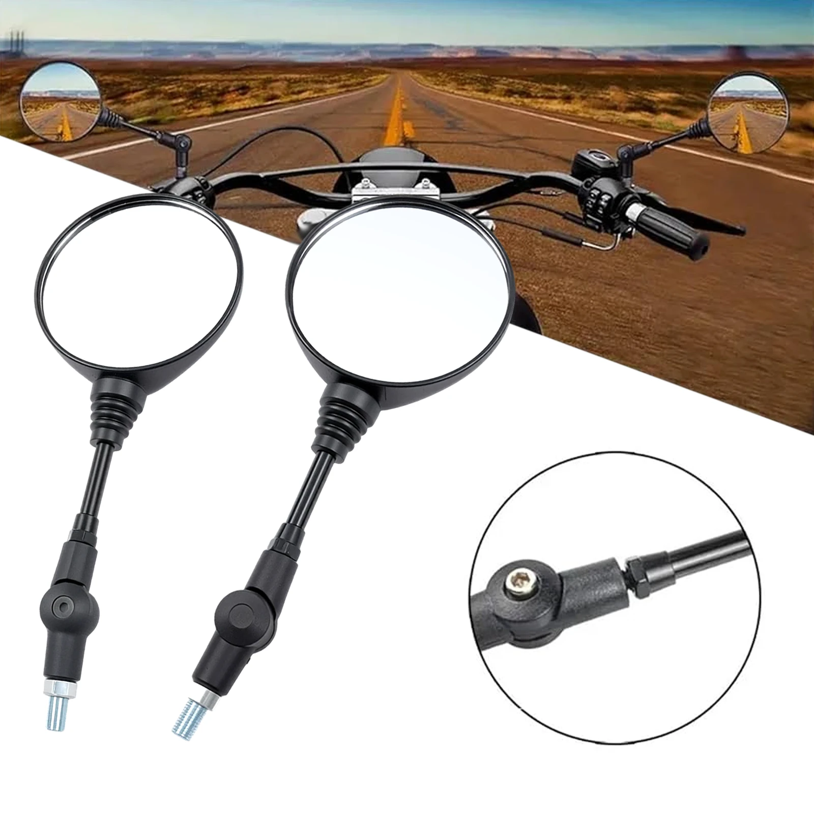 Accessori moto Retrovisore Anti-caduta Pieghevole Rotondo specchietto laterale Scooter E-Bike Specchi retrovisori PER BWM KM KLX250 KL250 ATV