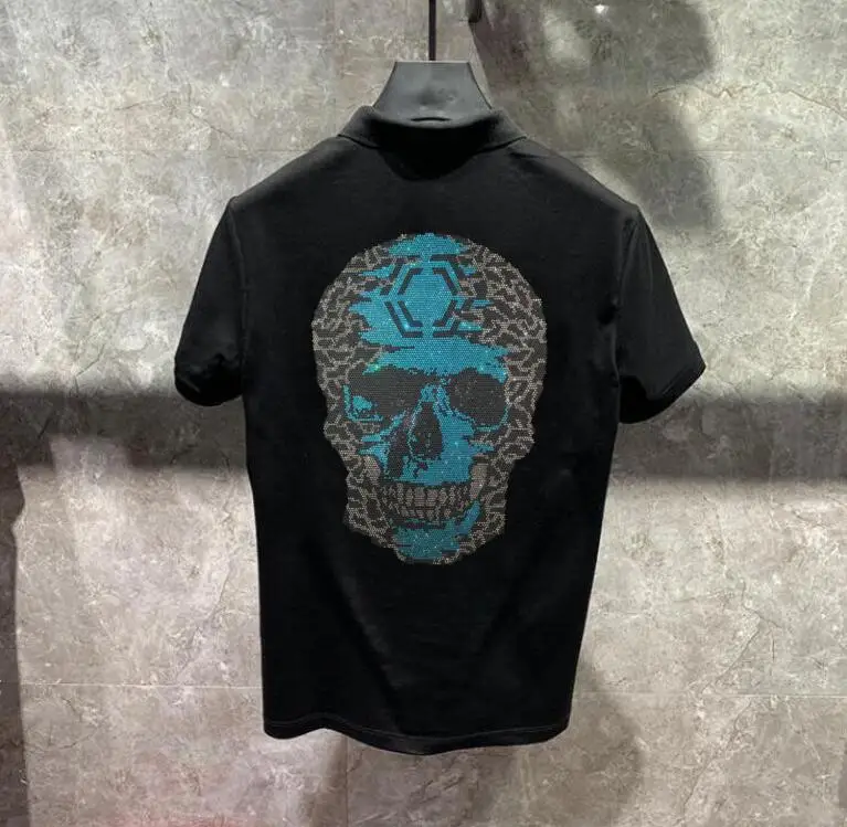 

Designer Rhinestone Brand Men Rhinestone polo shirts Casual Clothing 3 Color Fashion New