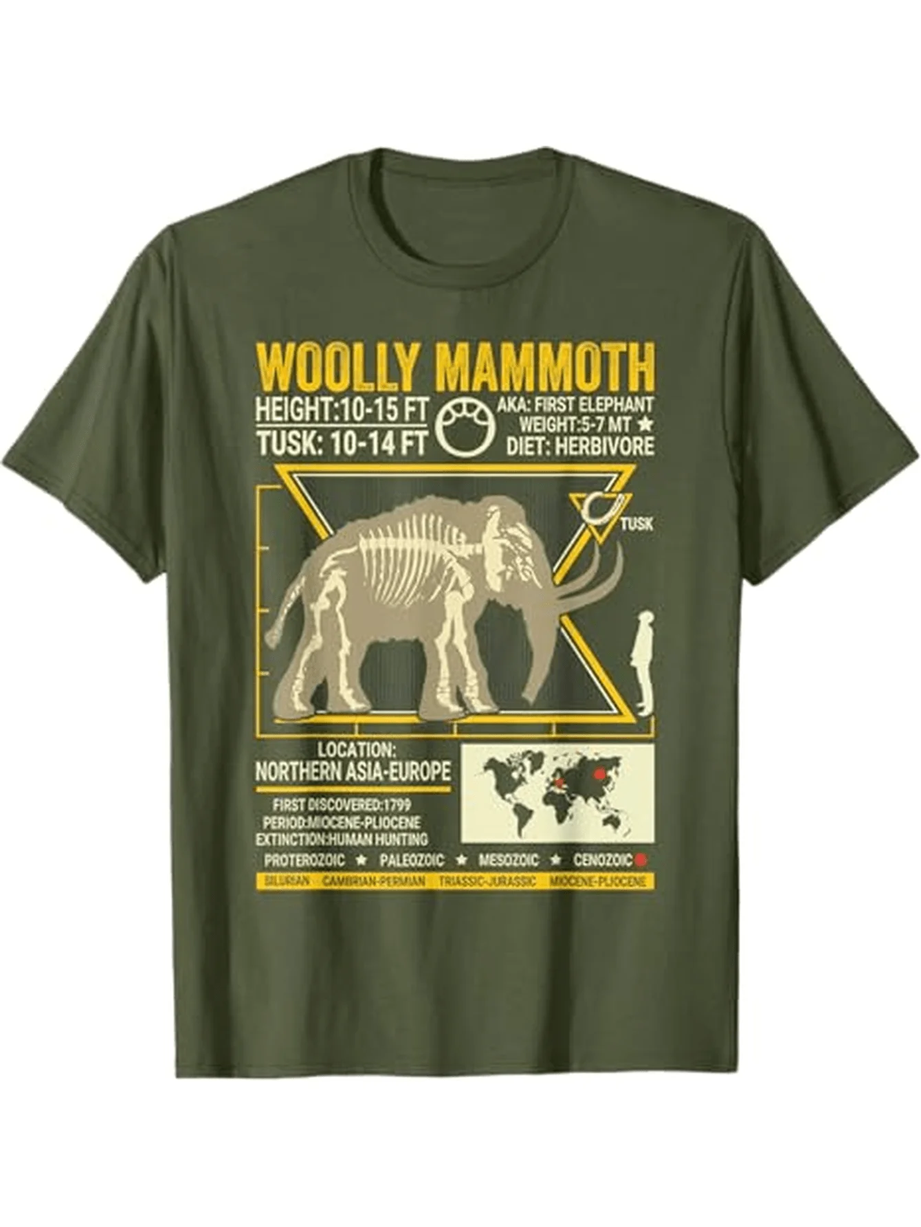 Woolly Mammoth Science Anatomy Extinct Animal Lover Facts T-Shirt 100% Cotton O-Neck Short Sleeve Summer Casual Mens T-shirt