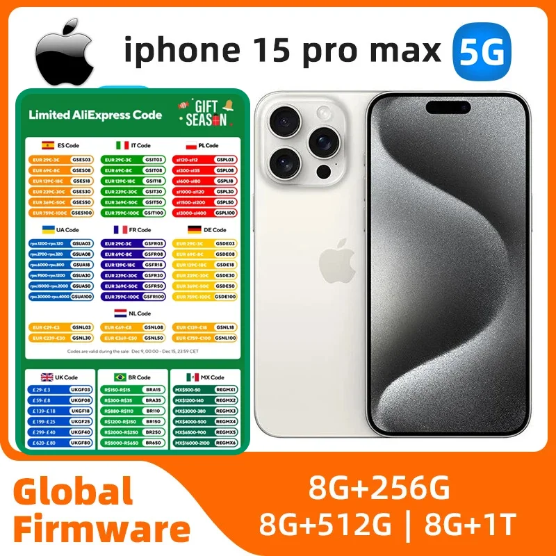 Apple iphone 15 Pro Max 5G 6.7'' 256GB/512GB/1T ROM A17Pro Bionic Chip iOS17 All Colours in Good Condition Original used phone