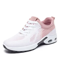 New Running Shoes Ladies Breathable Sneakers Summer Light Mesh Air Cushion Women's Sports Shoes Outdoor Lace Up Training Shoes