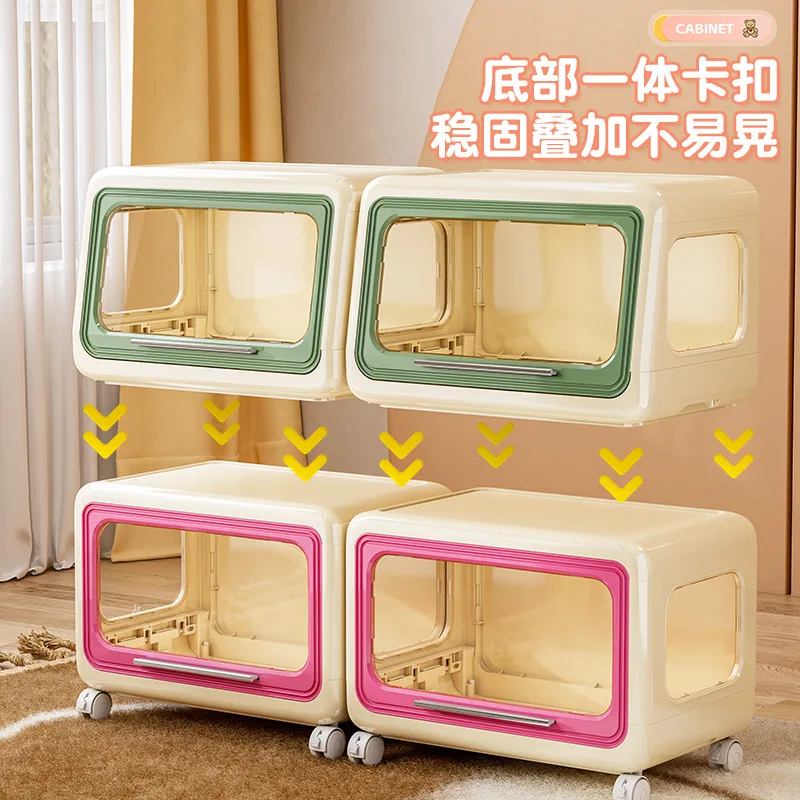 AOLIVIYA خزانة المنزل تخزين الكتب أشتات الغبار واقية متعددة الوظائف الرف لعبة التشطيب عجلة مختومة عربة #2