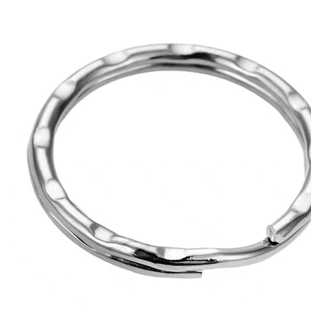 

200pcs Metal Key Rings 1.8X28Mm Flat Split Circular Diy Craft Replacement Accessory For Keys Durable Keychain Hardware Bulk
