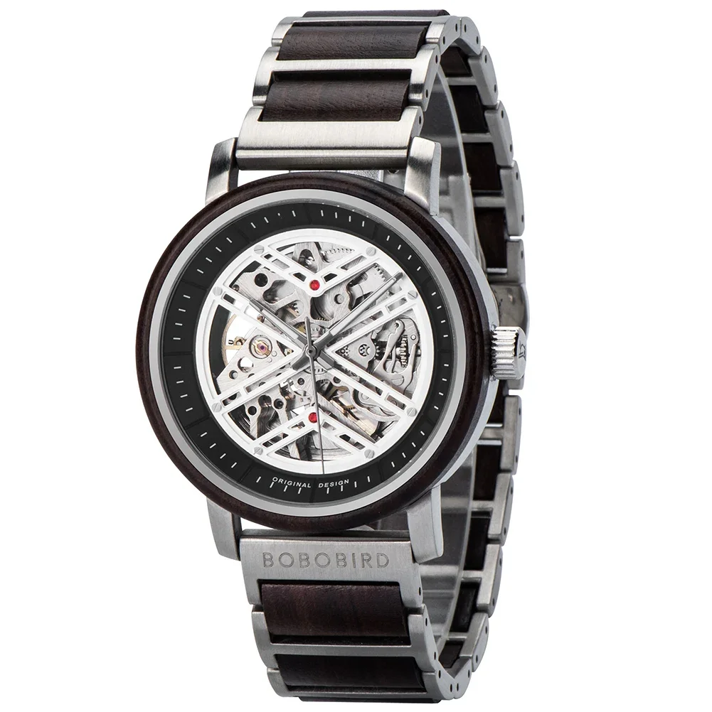 

BOBO BIRD Most popular mens luxury automatic custom wood watch private label mechanical wood watch