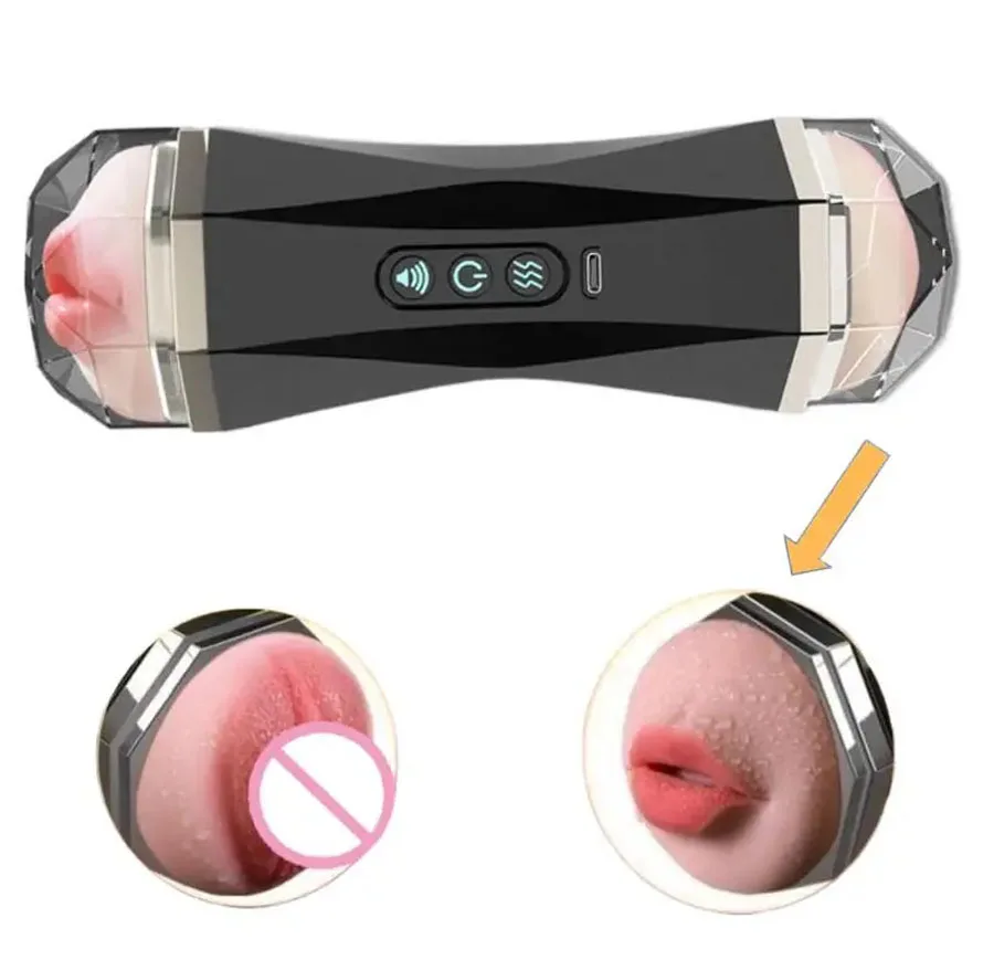 arrivals Voice Interaction Double Head vibrator masturbation cup male Men's Sexual Products Exercise masturbation cup