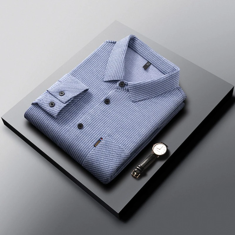 

2025 Men's Warm Polo Shirt for Autumn and Winter