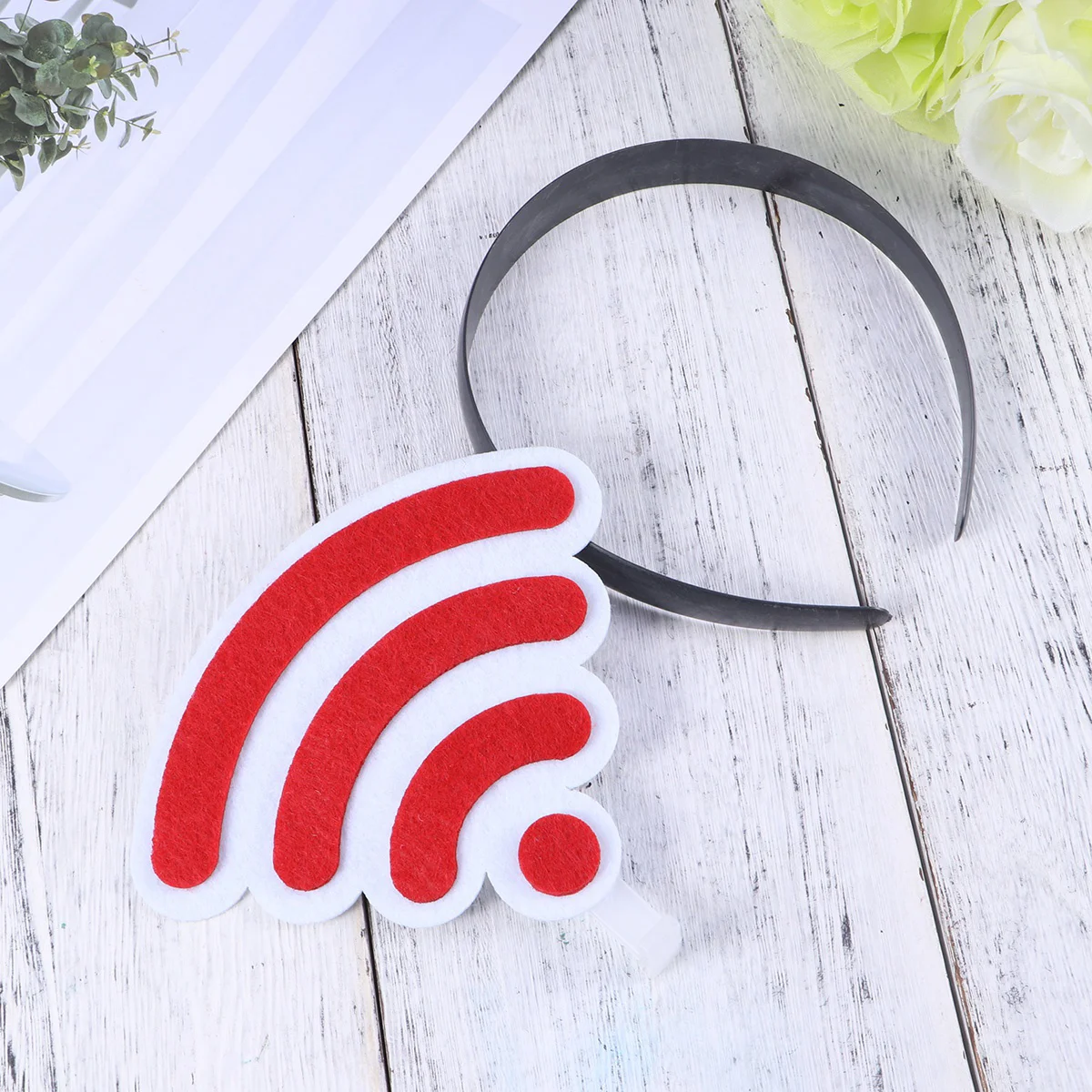 WIFI Shaped Headband Party Funny Hair Hair Loop Hair Clasp Hair Band Hair Accessories Dress Accessories for Women and Men (Red)